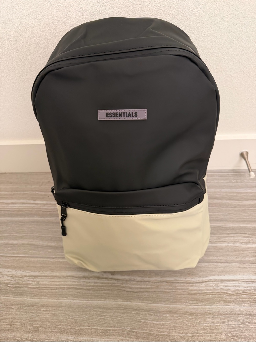 Essentials Black and Cream Two-Tone Men's Backpack